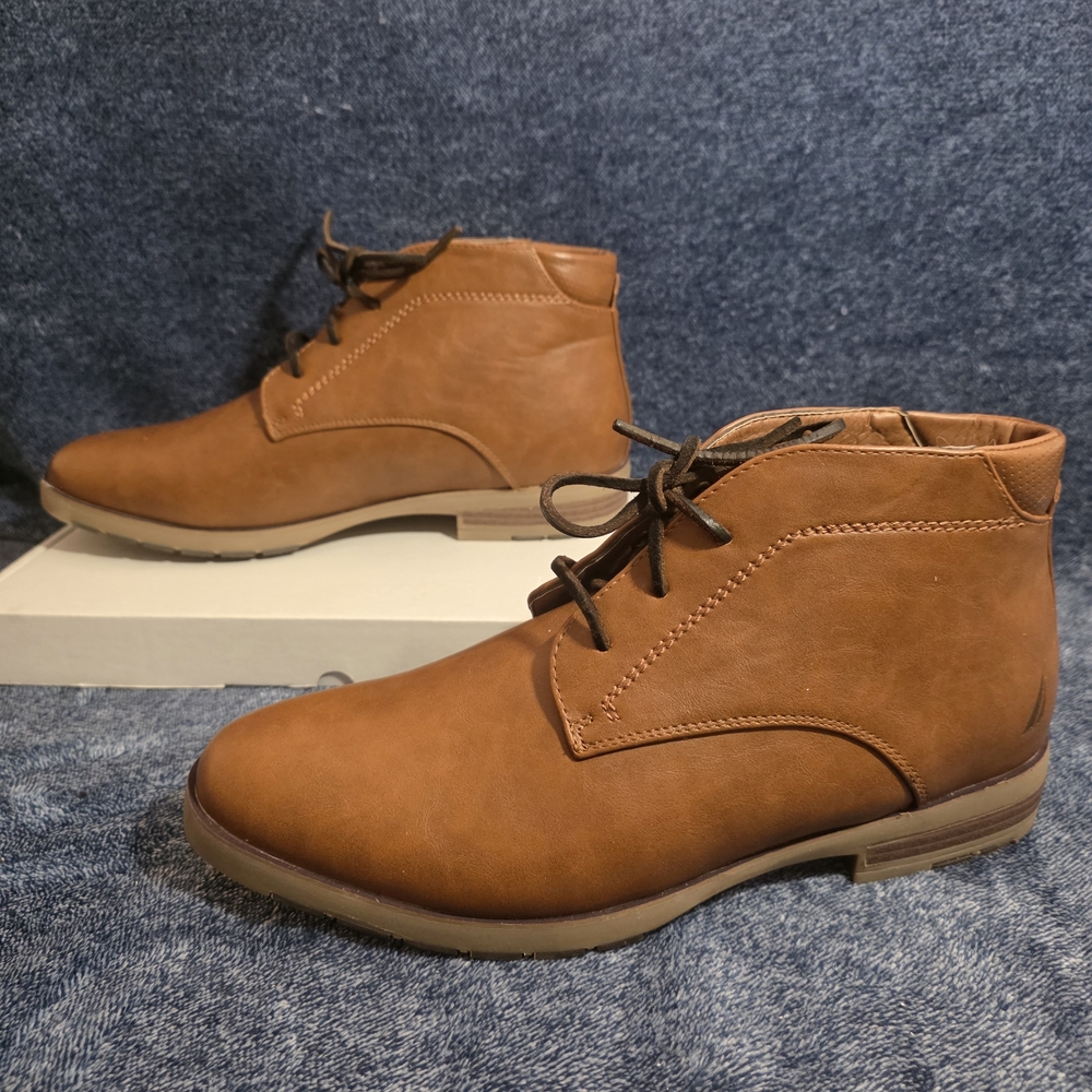 Nautica Men's Chukka Boots in Tan Brown with Dark Brown Laces